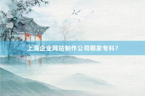 上海企业网站制作公司哪家专科？